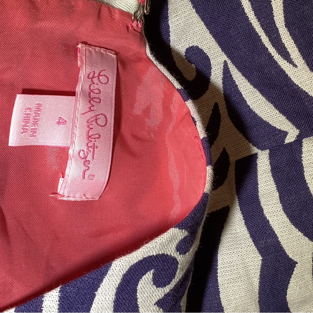 Lilly Pulitzer Kiki women’s Navy and White Patterned Dress size 4 - Picture 11 of 12